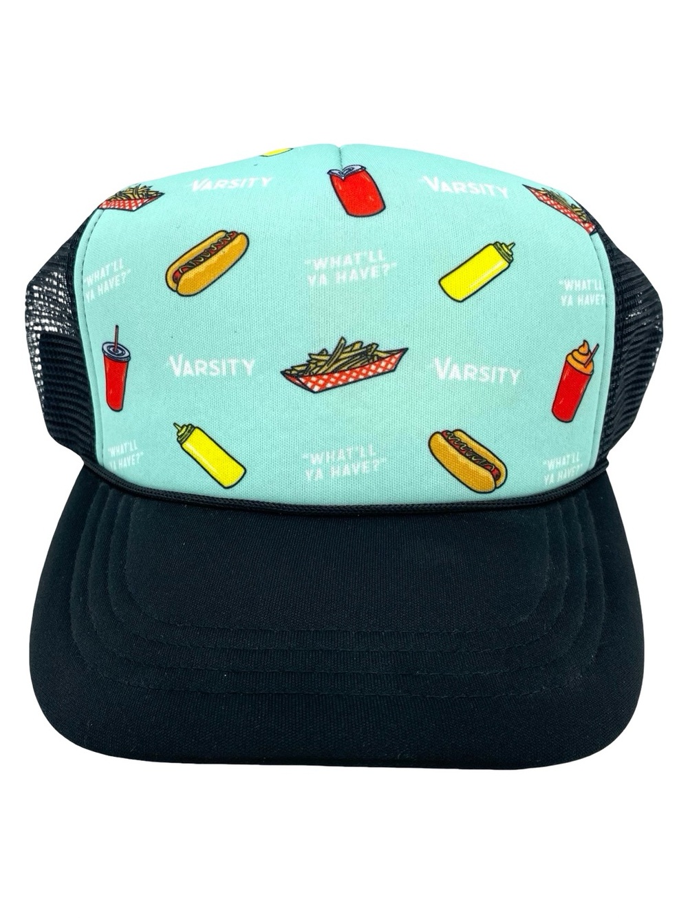 The Varsity Atlanta Trucker Hat Snapback Adjustable Cap Mesh Foam Rope Brim